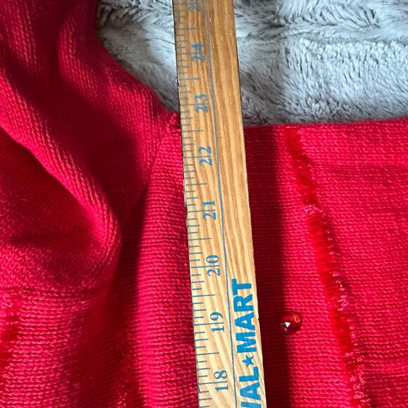 The Quaker Factory Christmas cardigan sweater Red Reindeer Large vintage 1990s - Picture 4 of 11